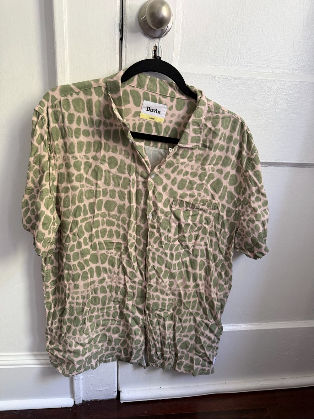 Duvin Alligator Print Short-Sleeve Camp Shirt